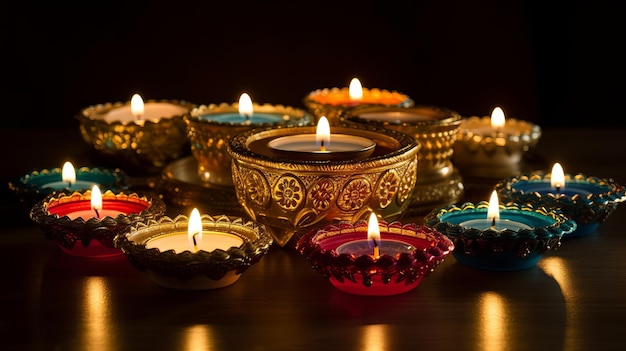 Diyas exquis pour la décoration de Diwali