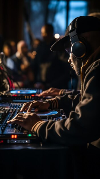 DJ night dance club disco musicien de scène fête mélange de musique