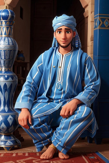 Photo le djellaba classique marocain est un vêtement traditionnel pour hommes.