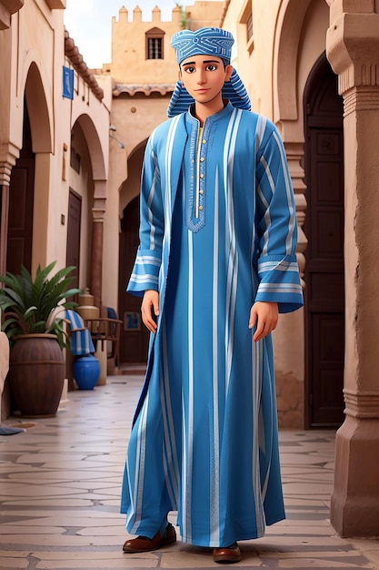 Photo le djellaba classique marocain est un vêtement traditionnel pour hommes.