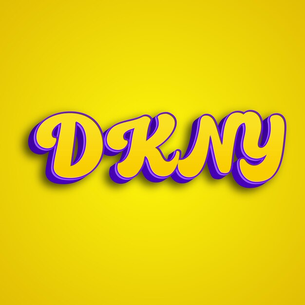 DKNY typographie design 3D jaune rose blanc fond photo jpg