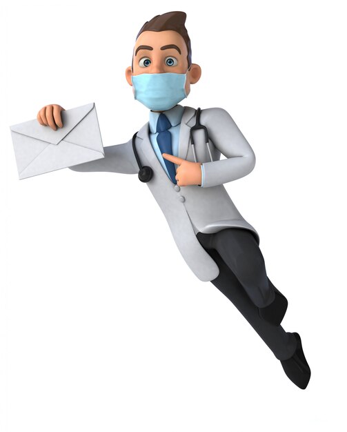 Docteur amusant avec un masque