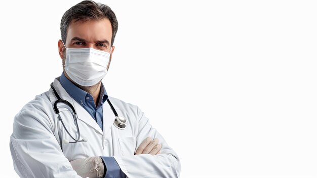 Docteur avec un gros plan de masque