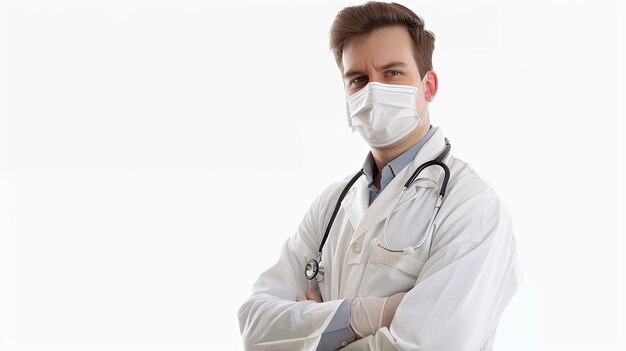 Docteur avec un gros plan de masque