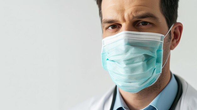 Docteur avec un gros plan de masque