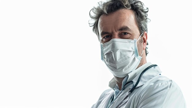 Docteur avec un gros plan de masque