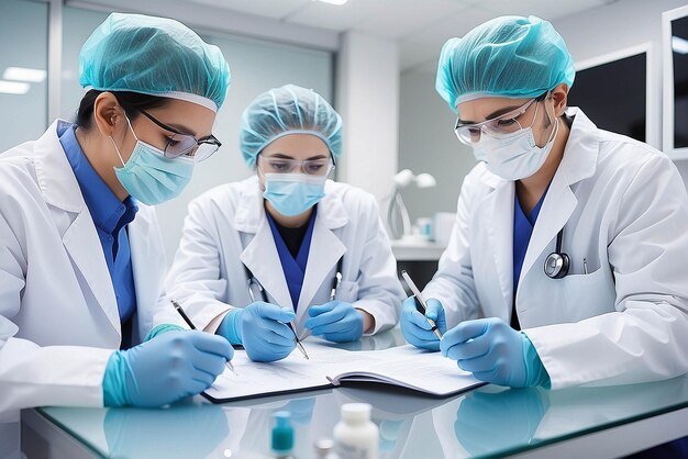 Photo docteur en médecine travaillant avec des icônes de la santé concept de technologies médicales modernes