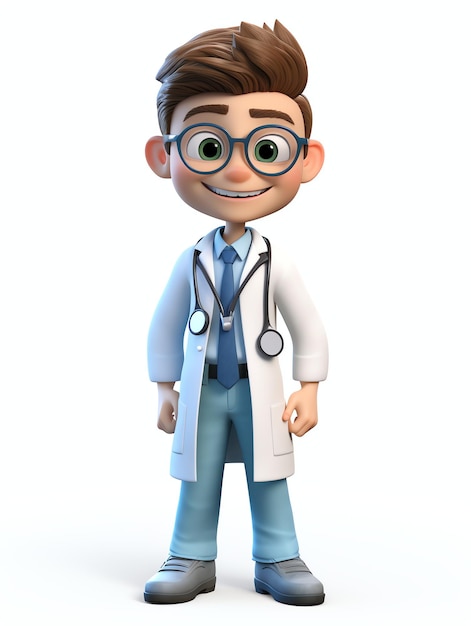 docteur en portraits de personnages pixar 3d