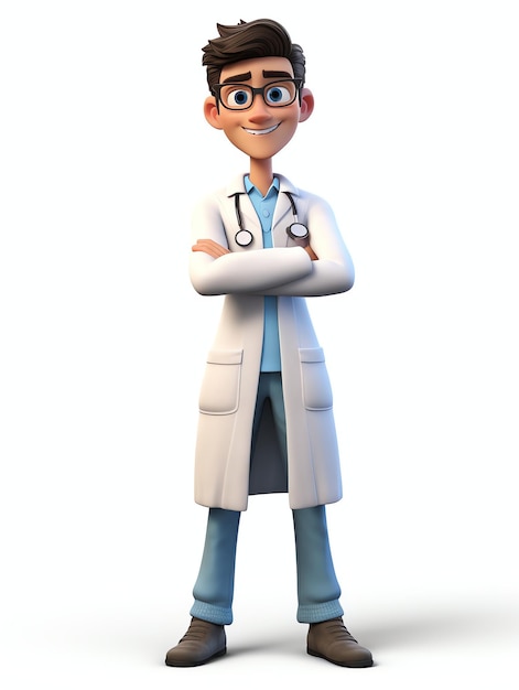 docteur en portraits de personnages pixar 3d