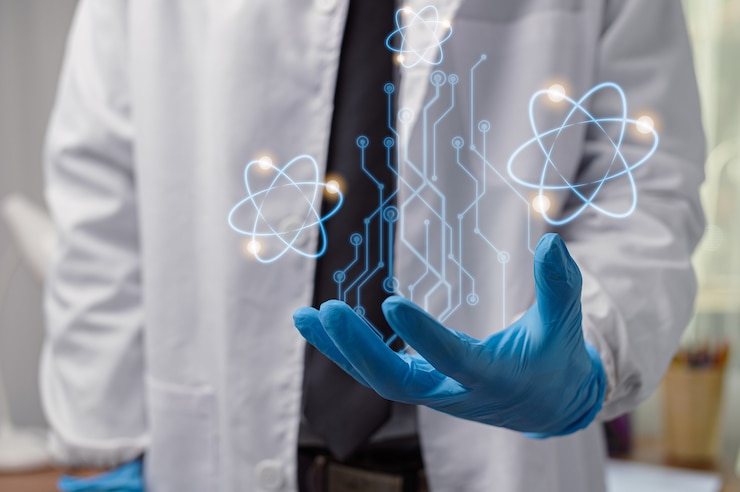 Photo docteur avec le symbole de la science