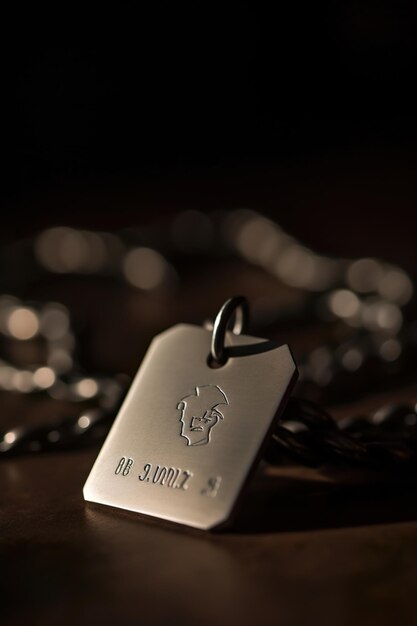 Photo dog tag memorial day célébration photo concept