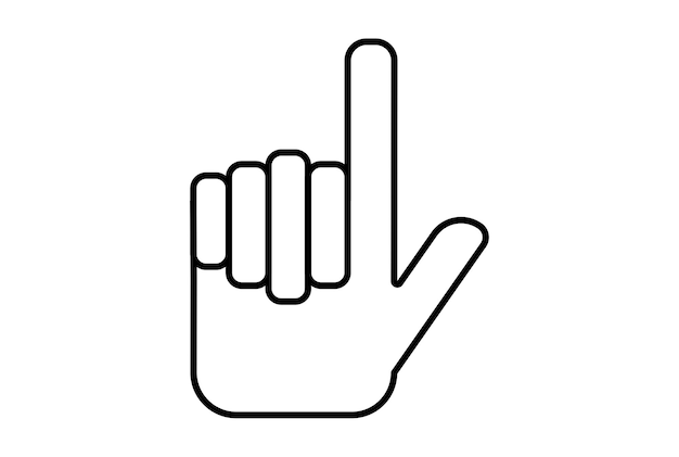 Un doigt main icône geste ligne symbole web app signe