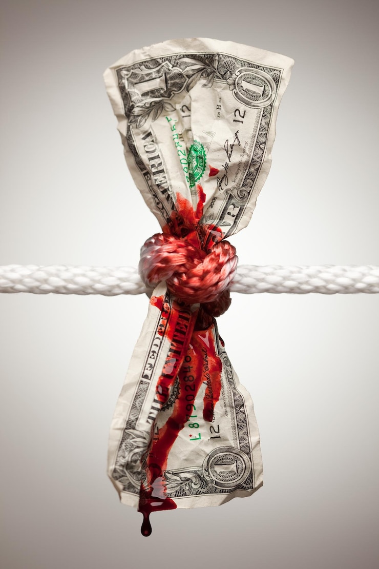 Photo le dollar américain ridé saigne dans la corde