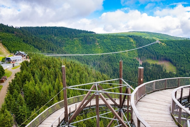 Dolni Morava Sky Walk escaliers dans les montagnes République Tchèque