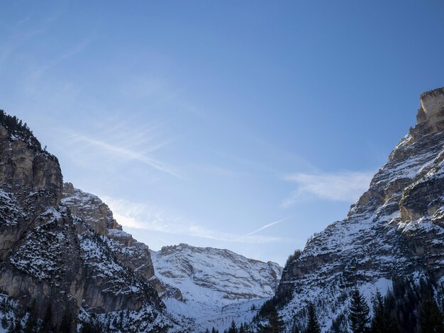 Dolomites de montagne de Fanes dans le panorama d'hiver