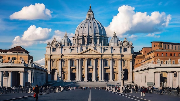 Photo le dôme de la célèbre basilique saint-pierre dans la ville du vatican