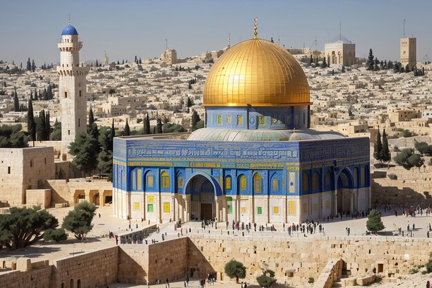 le dôme du rocher la mosquée alaqsa la vieille ville de jérusalem la palestine