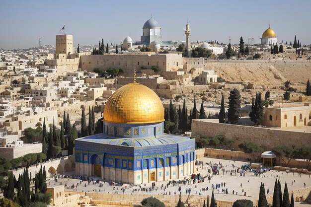 le dôme du rocher la mosquée alaqsa la vieille ville de jérusalem la palestine