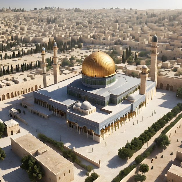 Photo le dôme de la mosquée de roche al aqsa