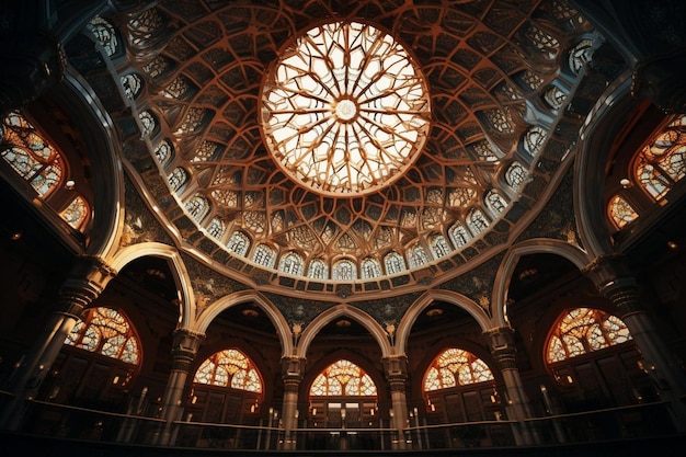 Le dôme d'une mosquée splendide avec des détails ornés