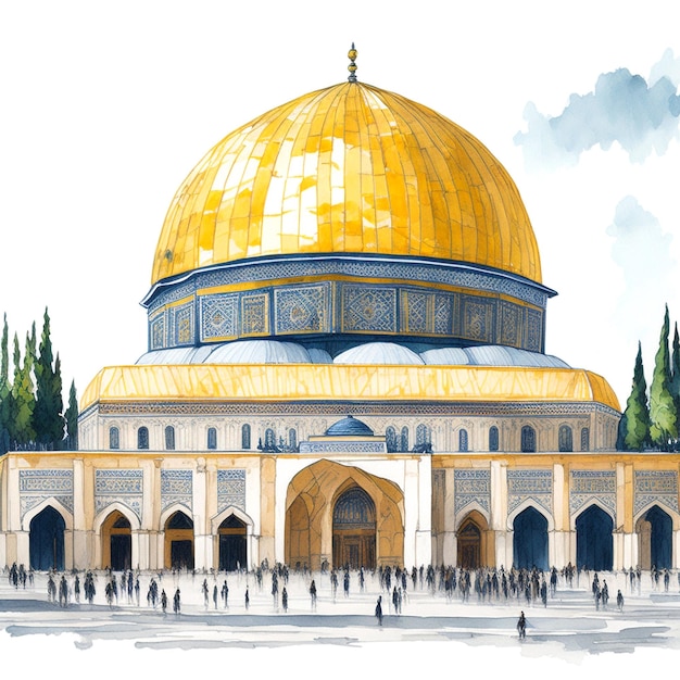 Dôme de roche ou qubbatus sakhra à masjid al aqsa