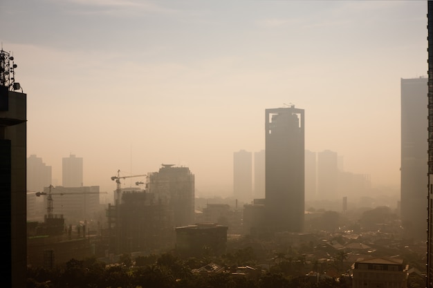Dôme De Smog Sur Une Grande Ville