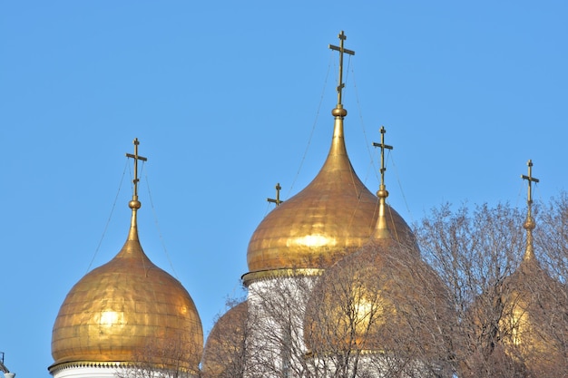 Dômes dorés des églises du Kremlin de Moscou