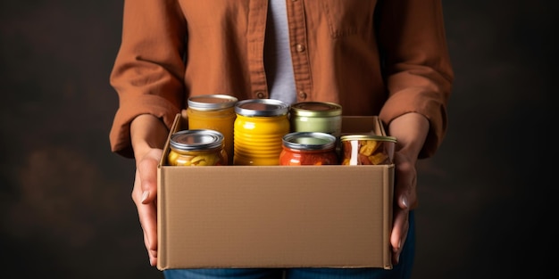 Photo don de boîtes d'aide volontaire avec des produits d'habillement aux pauvres