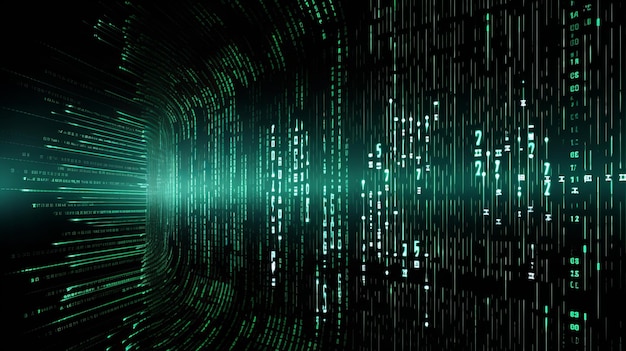 Données provenant d'un flux numérique ou d'un code binaire générateur d'IA