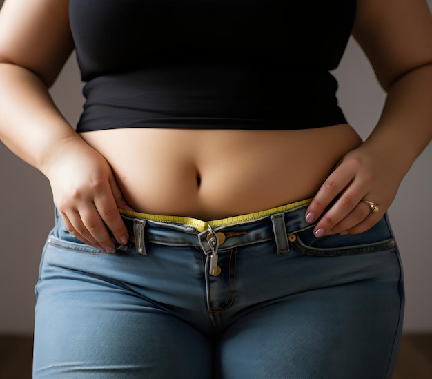 Photo donner le pouvoir à l'acceptation du corps célébrer la beauté de l'abdomen gras