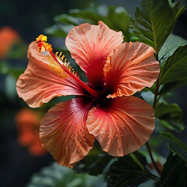 Photo donnez-moi une image d'une fleur d'hibiscus générée par l'ia