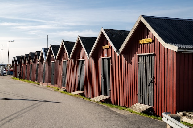 Donso île de Suède avec Relax Red Boat Houses dans l'archipel de Göteborg