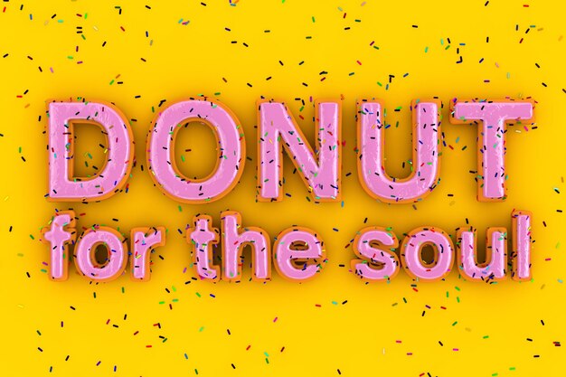 Dont For the Soul Sale Slogan Sign in Shape of Big Strawberry Pink Glazed Donut with Sprinkles 3d Rendering