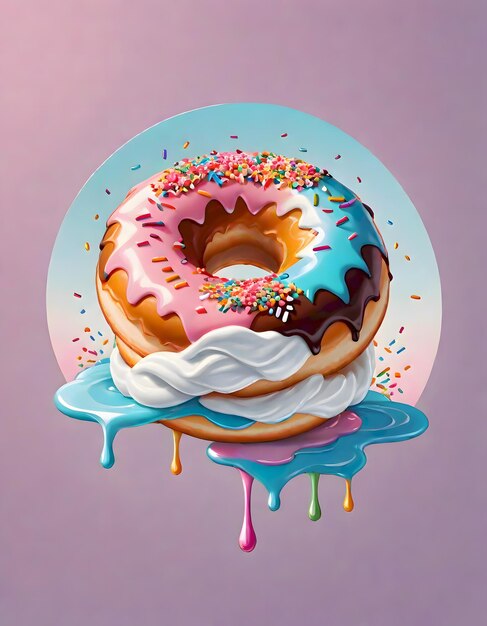 Un donut au style pop vibrant