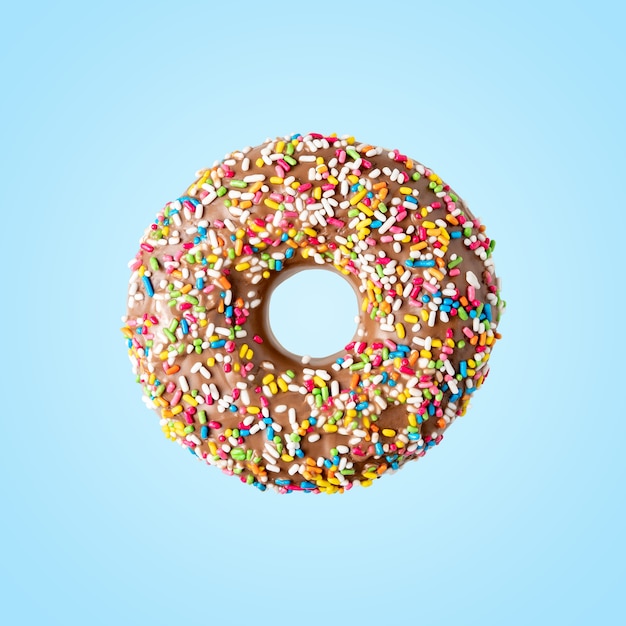 Donut avec une décoration de couleur douce