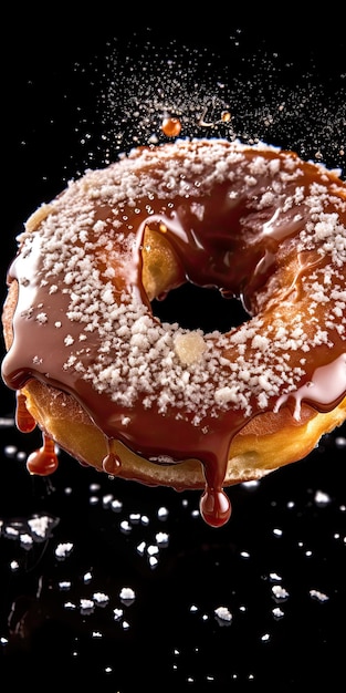 Donut dégoulinant de chocolat appétissant appétissant délicieux généré par l'IA