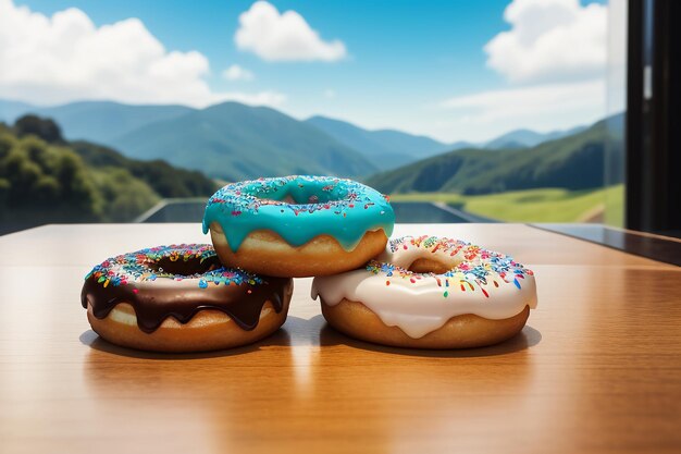 Donut délicieux nourriture gastronomique collation fond d'écran illustration nourriture préférée