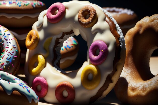 Donut délicieux nourriture gastronomique collation fond d'écran illustration nourriture préférée