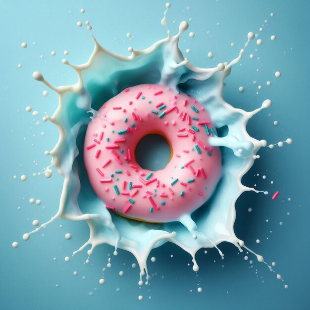 Un donut éclaboussé de crème