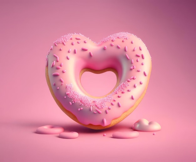 Donut en forme de coeur généré par l'IA