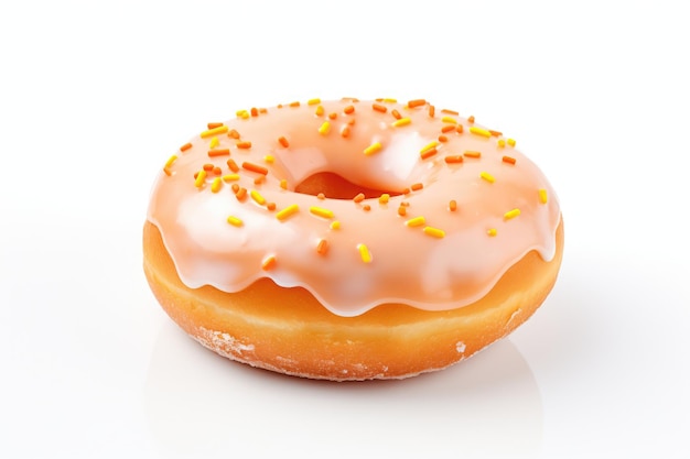 Donut glacé sucré isolé sur fond blanc