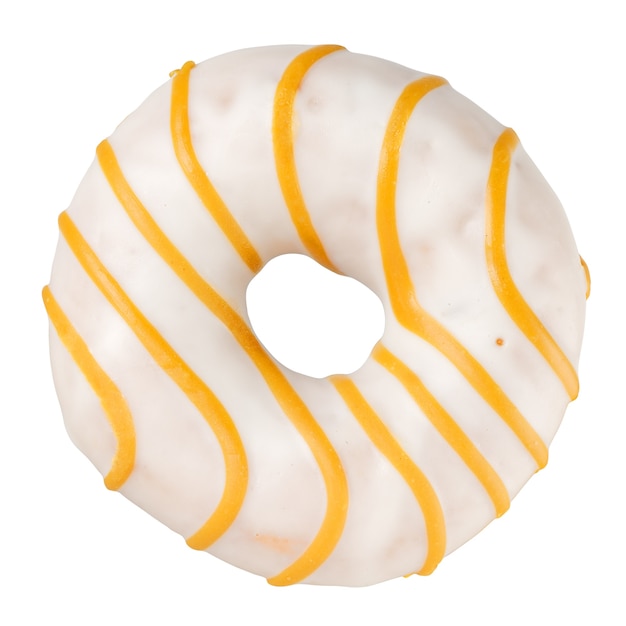 Donut rayé jaune isolé
