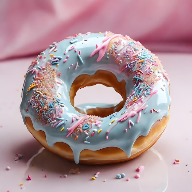 Photo un donut avec des sauts et des sauts dessus