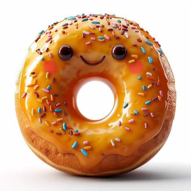 Photo un donut avec un smiley et un smiley dessus