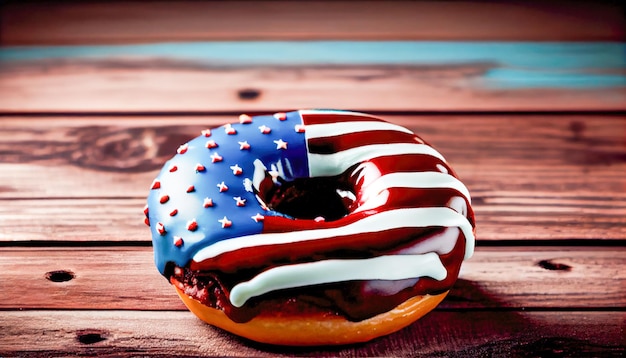Donuts aux couleurs du drapeau américain Generative AI