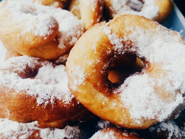 Photo donuts avec du sucre en poudre