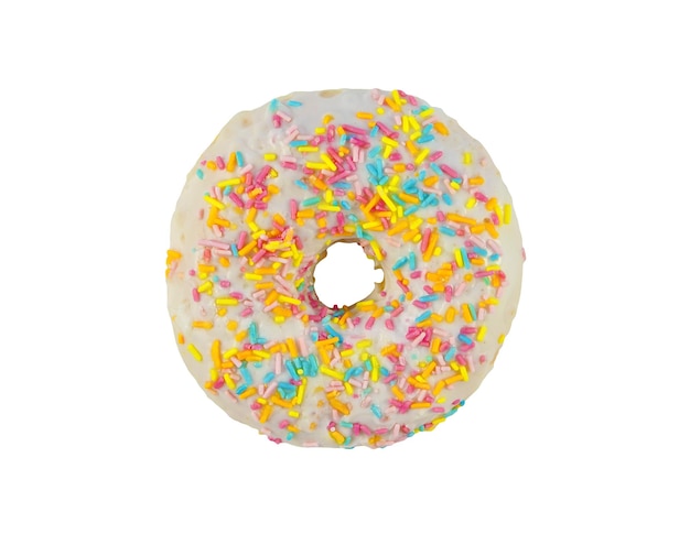 Donuts en glaçage blanc. Élément de design isolé sur fond blanc