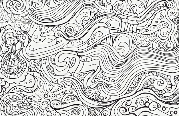 Doodle créatif arrière-plan abstrait dessin à la main dessins drôles faits à la main