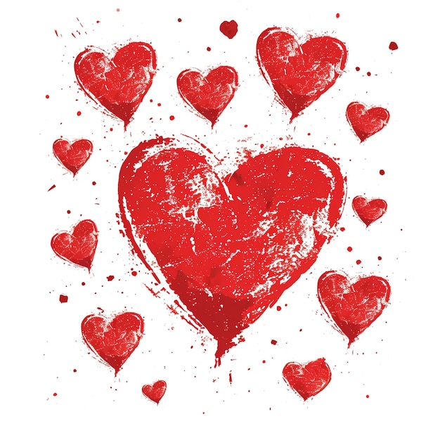 Doodle motif sans couture avec des cœurs de dessin à la main pour la Saint-Valentin Set de rouge entendu et symbole d'amour collection graphique génératif ai