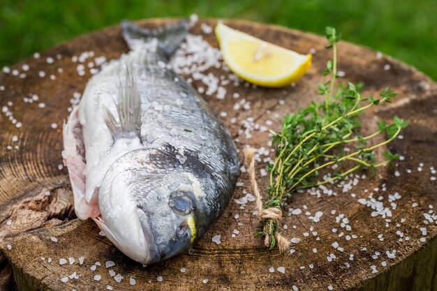 Dorade entière au citron et herbes pour grillade